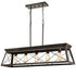 Industrial Island Chandelier Cross Framed Trapezoidal Shade - 5 Light